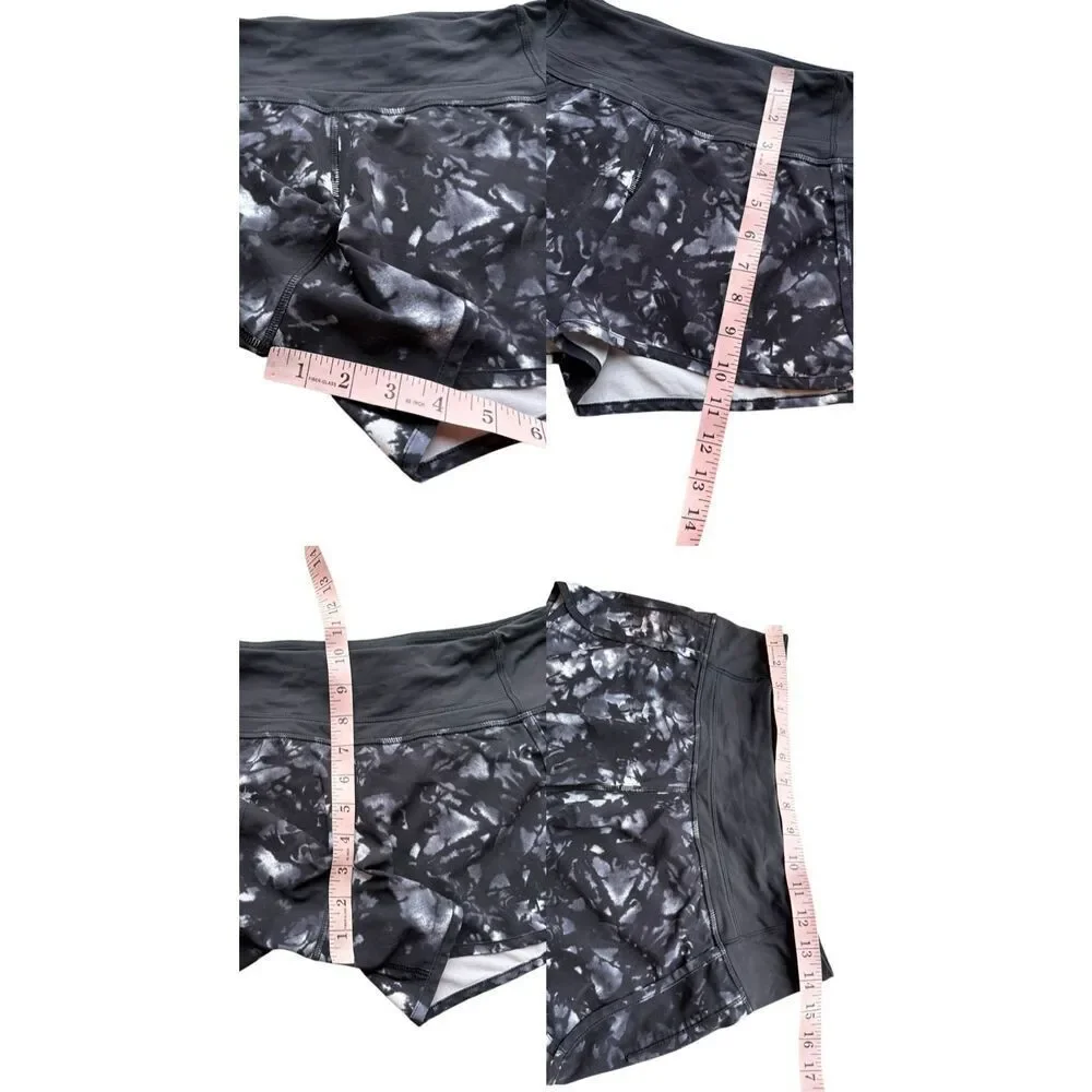 Lululemon Run Times Short 4” In Dusk Dye White Black Size 4